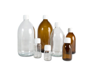 Transparante glazen flessen - amberkleurige glazen flessen