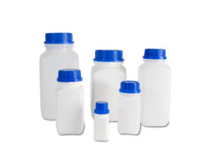 rechthoekige en vierkante witte plastic flessen