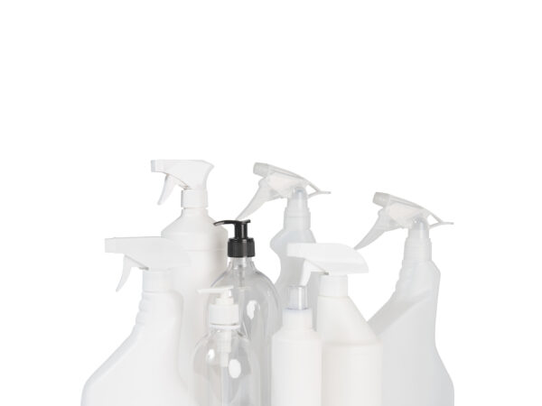 Plastic bottles with sprays and pumps