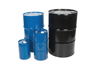 Metal drums with bunghole blue and black