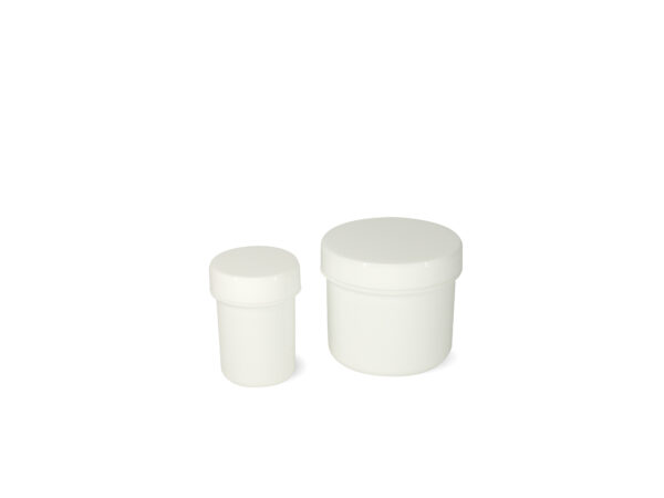 White ointment jars