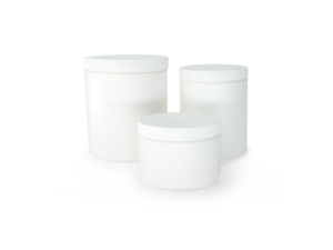 Witte potten met seal en deksel